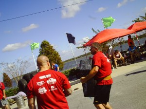 Big Ron carrying a 300lb Hussafel stone